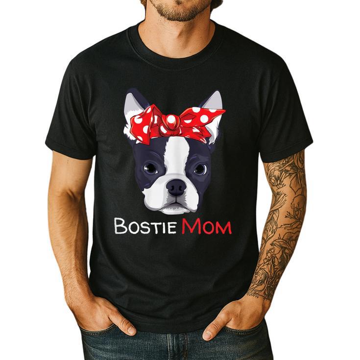 Boston Terrier Mom Bostie Women Girls Men's Casual T-Shirt