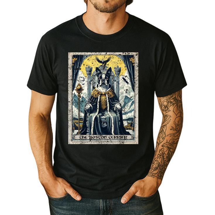 Boston Terrier Tarot Card Dog Men's Casual T-Shirt