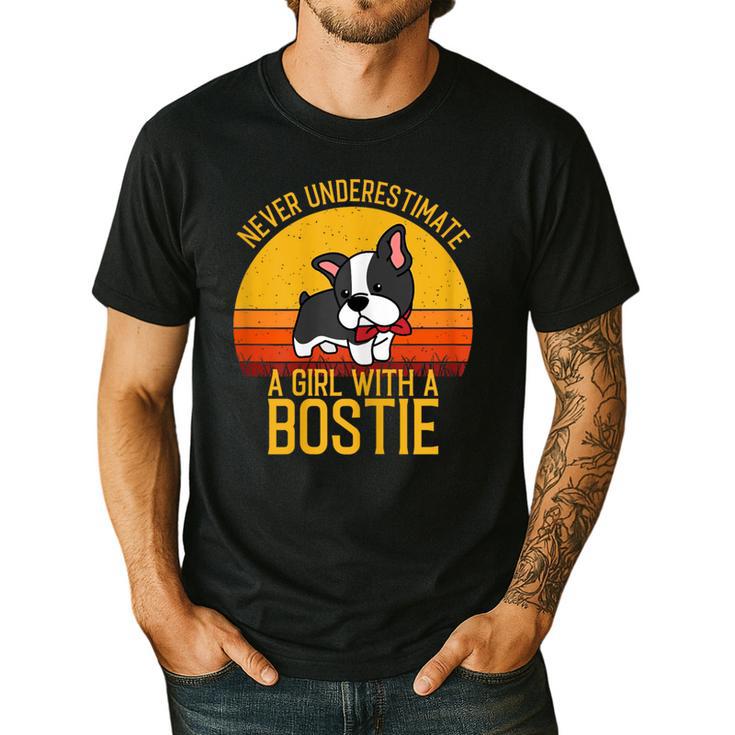 Boston Terrier Never Underestimate a Girl With a Bostie Men's Casual T-Shirt