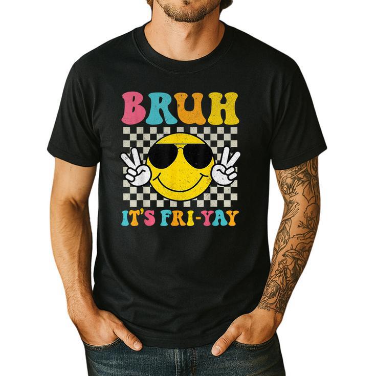 Bruh It's Fri-Yay Friday Weekend Smile Face Teacher Student Men's Casual T-Shirt