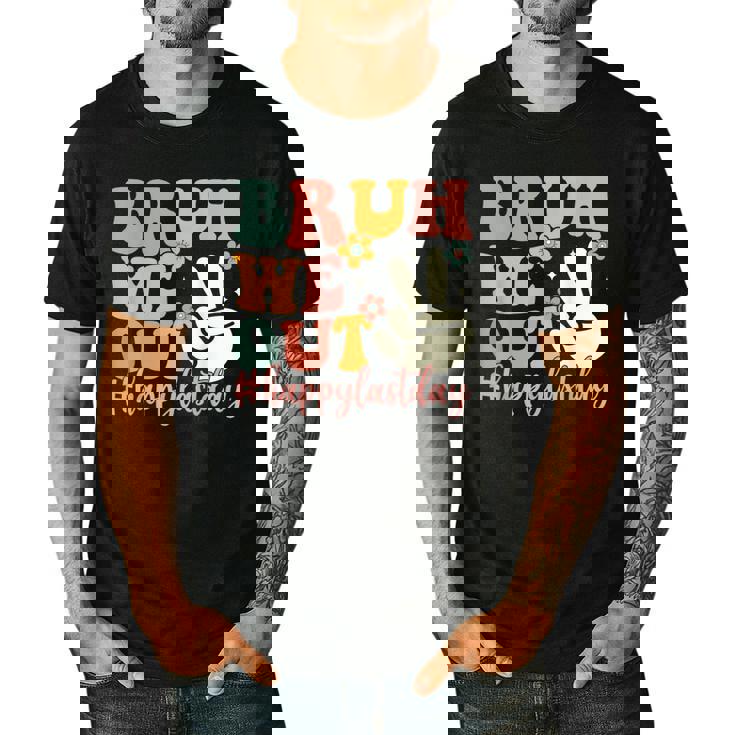 Bruh We Out Teacher Retro Last Day Of School Boys Girls Kids Men&#x27;s Casual T-Shirt