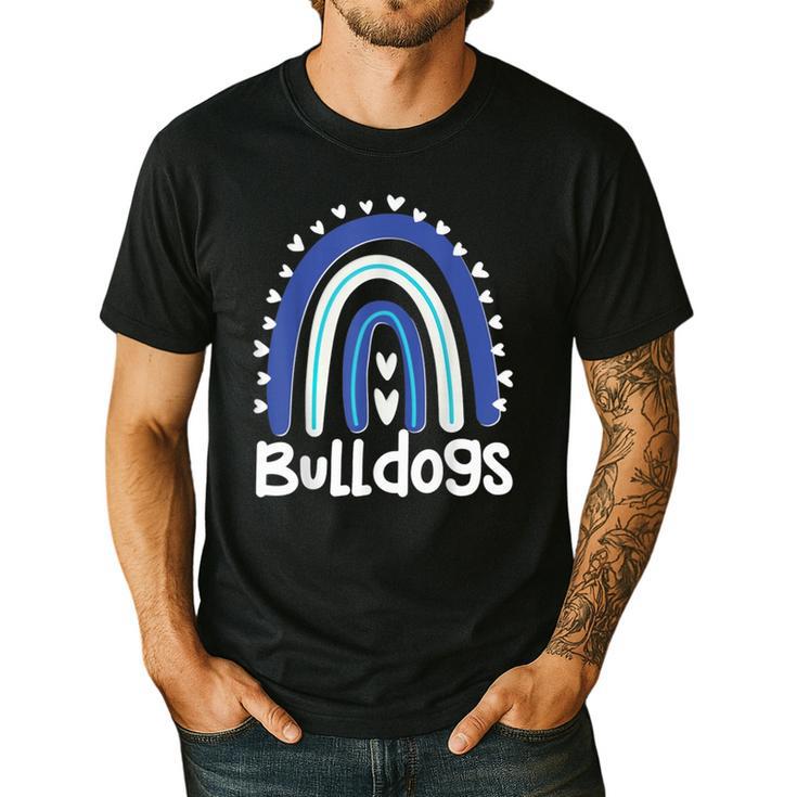 Bulldogs School Mascot Rainbow Teacher Lover Men's Casual T-Shirt