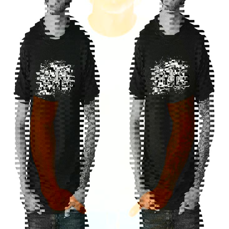 Bulldogs School Spirit Bulldog Pride Checkered Teacher Men&#x27;s Casual T-Shirt