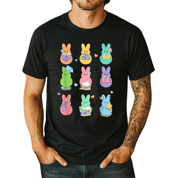 Bunny Reading Books Easter Day Librarian Teacher Book Men's Casual T-Shirt