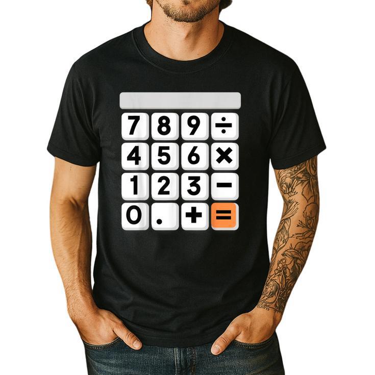 Calculator Easy Halloween Costume For Math Teacher Men's Casual T-Shirt