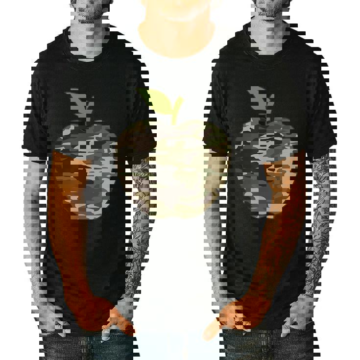 Camo Apple Camouflage Clothing School Student Camo Teacher Men Women Kids Men&#x27;s Casual T-Shirt