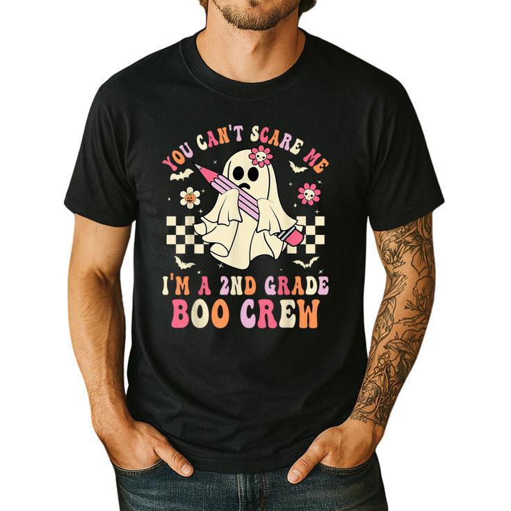 You Can't Scare Me Im A 2nd-Grade Boo Crew Teacher Halloween Men's Casual T-Shirt
