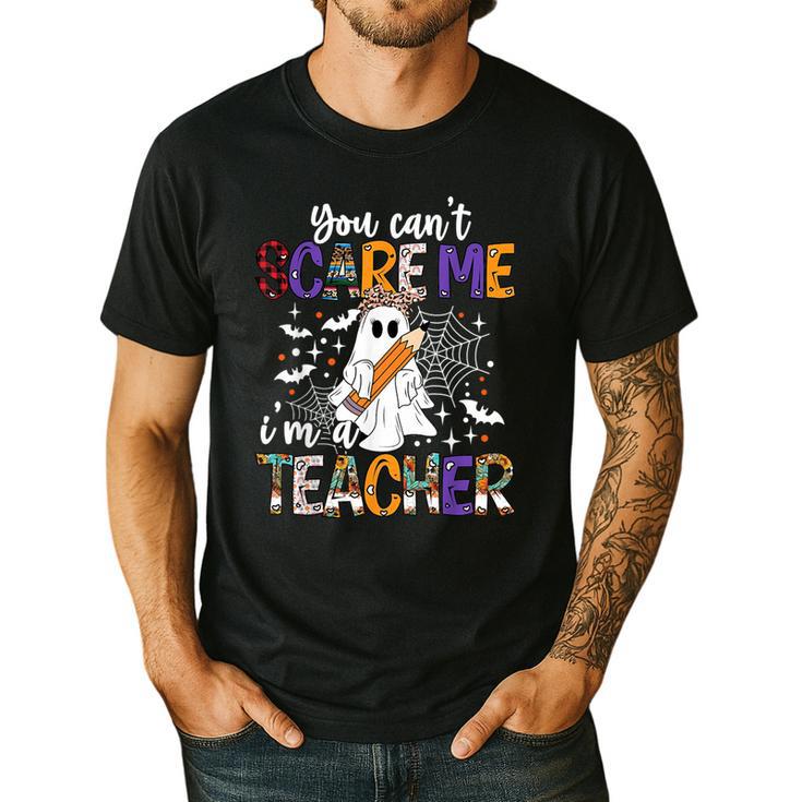 You Can't Scare Me I'm A Teacher Halloween Costume Men's Casual T-Shirt