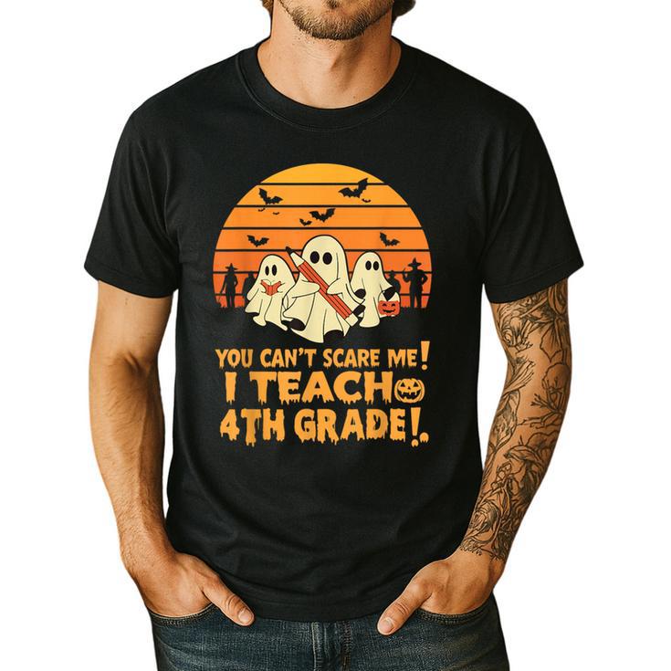 You Can't Scare Me I Teach 4th Grade Teacher Halloween Men's Casual T-Shirt