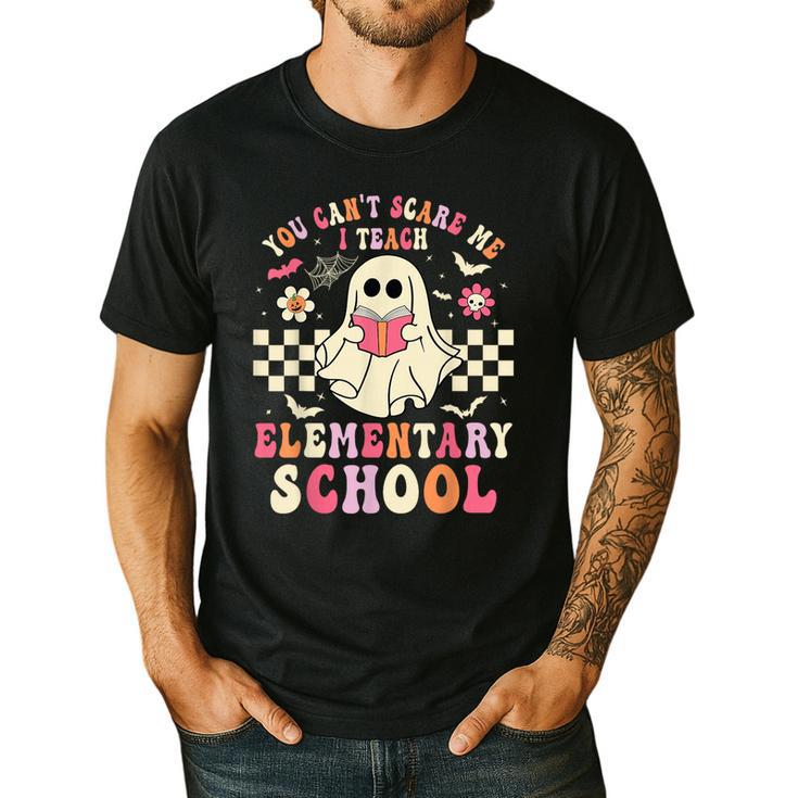 You Can't Scare Me I Teach Elementary School Teacher Spooky Men's Casual T-Shirt