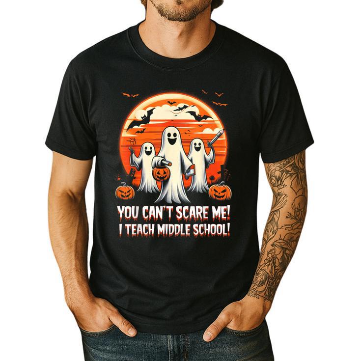 You Can't Scare Me I Teach Middle School Teacher Halloween Men's Casual T-Shirt