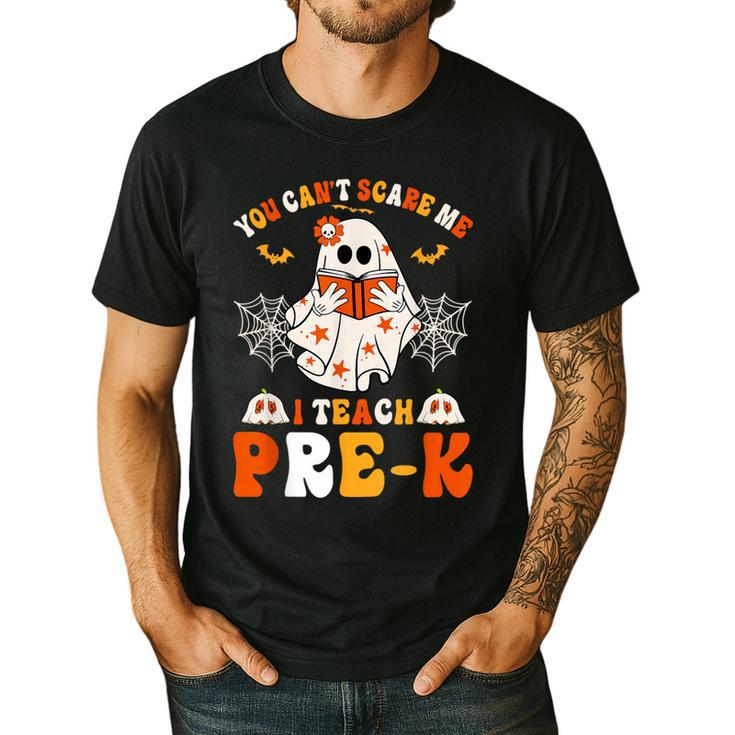 You Cant Scare Me I Teach Pre-K Teacher Halloween Men's Casual T-Shirt