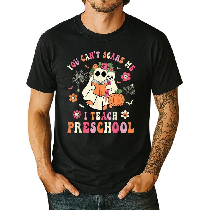 You Can't Scare Me I Teach Preschool Teacher Team Halloween Men's Casual T-Shirt