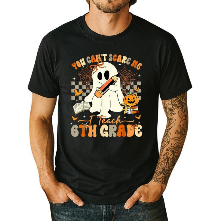 You Can't Scare Me I Teach Sixth Grade Teacher Halloween Men's Casual T-Shirt