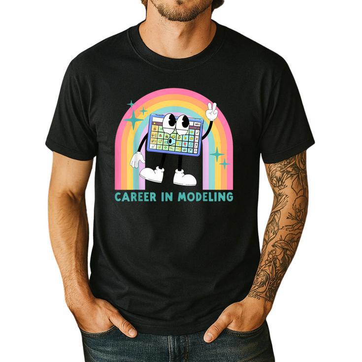 Career In Modeling AAC Teacher SLP SPED Communication Autism Men's Casual T-Shirt