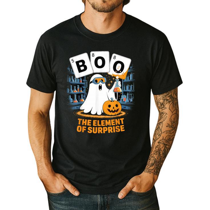 Chemistry Boo Ghost Element Of Surprise Science Teacher Tee Men's Casual T-Shirt