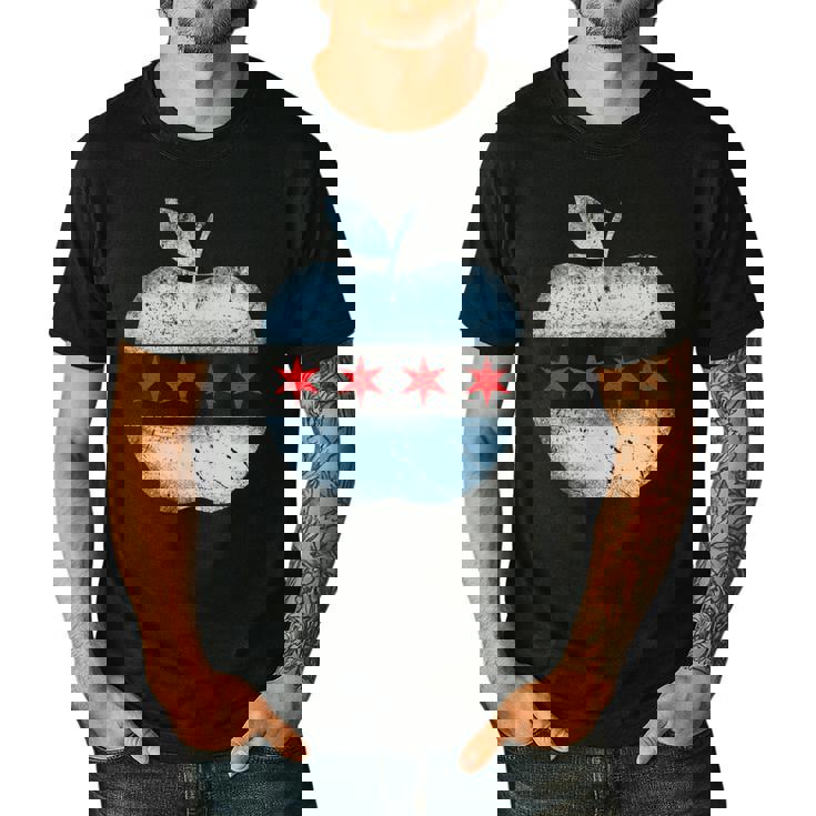 Chicago Flag Teacher School Cute Men&#x27;s Casual T-Shirt