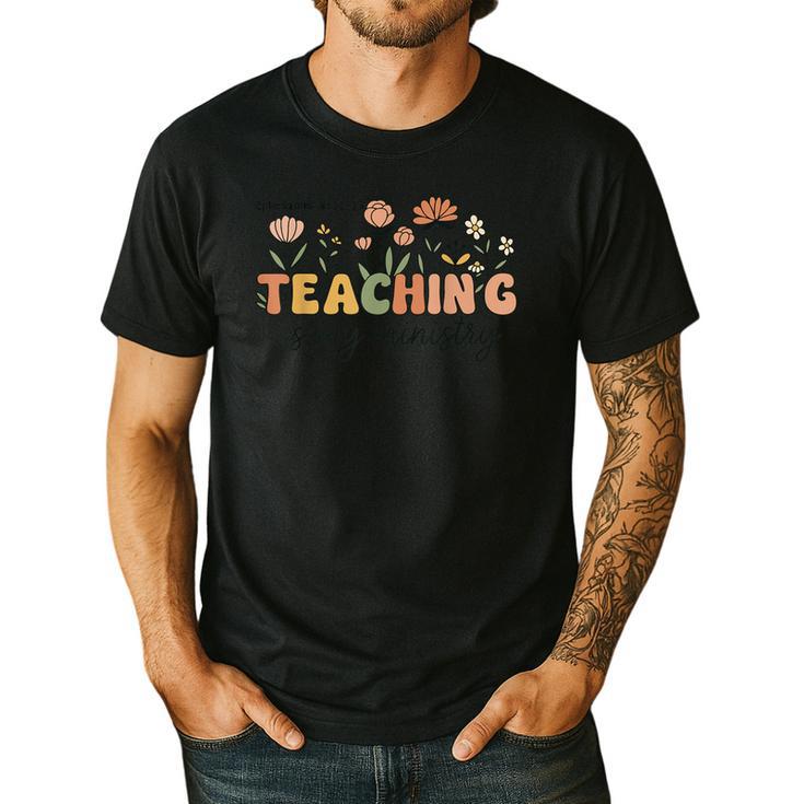 Christian Teacher Teaching Is My Ministry Faith Bible Verse Men's Casual T-Shirt Christian Teacher Teaching Is My Ministry Faith Bible Verse Men's Casual T-Shirt