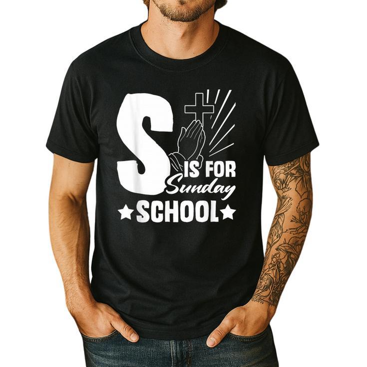 Christian Teacher S Is For Sunday School Essentials Men's Casual T-Shirt