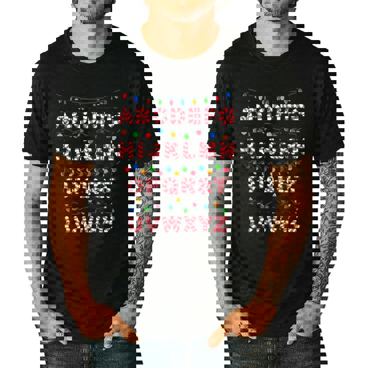 Christmas Alphabet Candy Cane Teachers Students Candy Cane For Men Women Kids Men&#x27;s Casual T-Shirt