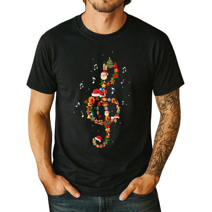 Christmas Musical Note Music Lover Teacher Sing Carols Jesus Men's Casual T-Shirt