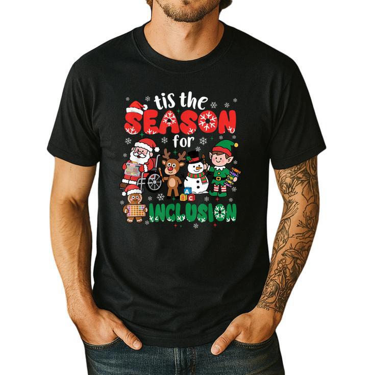 Christmas Sped Teacher Tis The Season For Inclusion Women Men's Casual T-Shirt