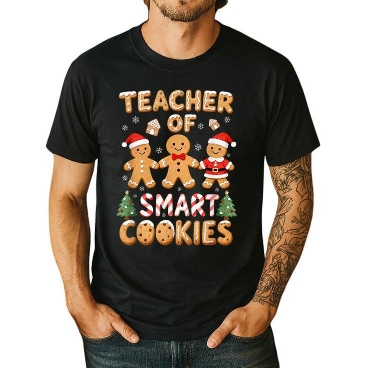 Christmas Teacher Of Smart Cookies Gingerbread Man Teaching Men's Casual T-Shirt