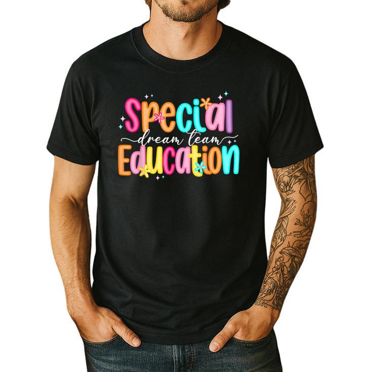 Color Special Education Squad Groovy Dream Team SPED Teacher Men's Casual T-Shirt
