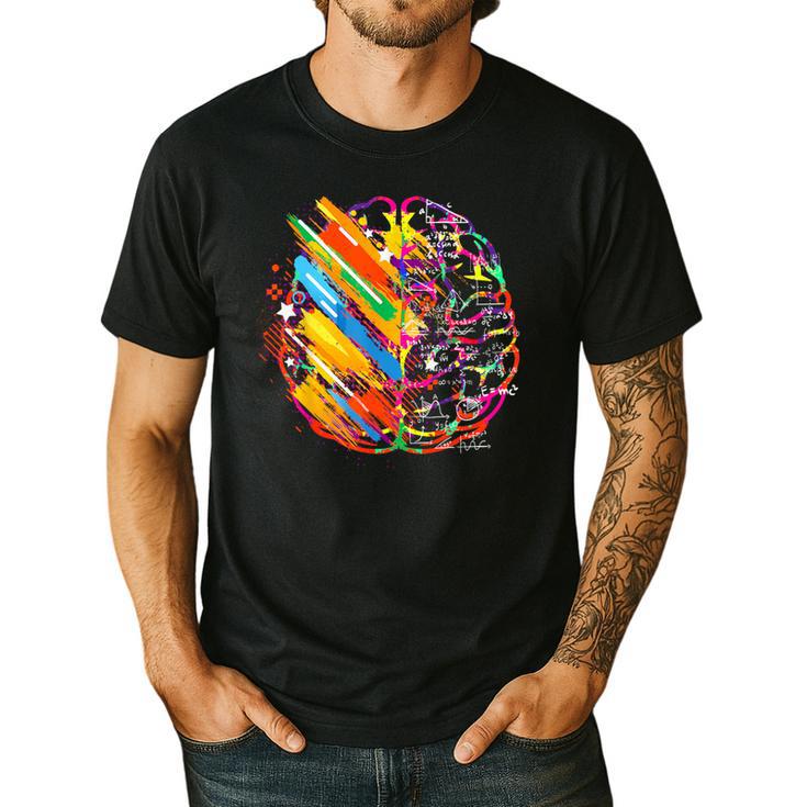 Colorful Brain Art Teacher Artist Painter Student Men's Casual T-Shirt
