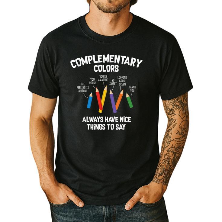 Complementary Colors Art Teacher Pun Shirt Men's Casual T-Shirt