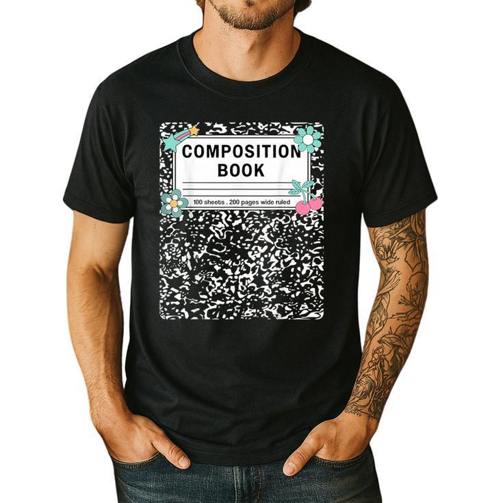 Composition Book Notebook Teachers Matching Group Halloween Men's Casual T-Shirt
