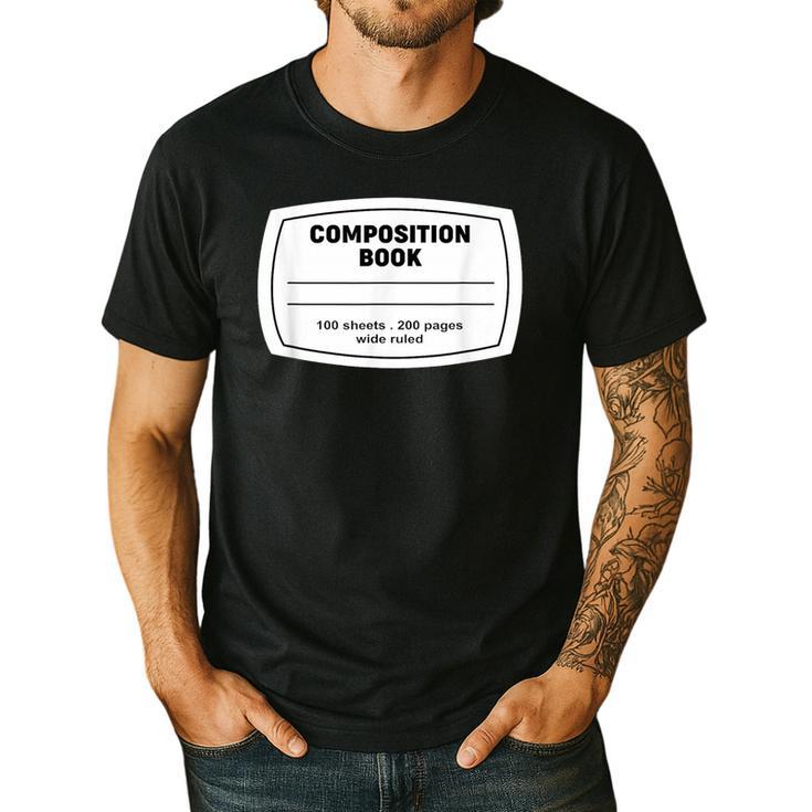 Composition Notebook Halloween Costume Teacher Student Men's Casual T-Shirt