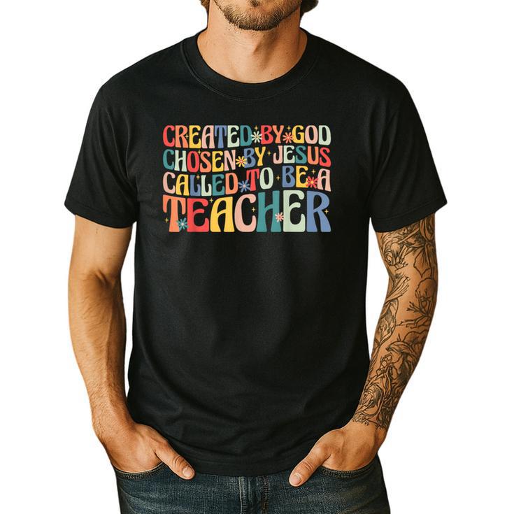 Created By God Chosen By Jesus Called To Be a Teacher Men's Casual T-Shirt