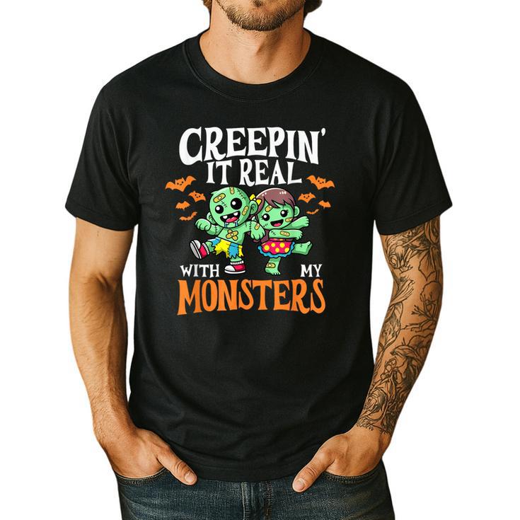 Creepin It Real Monster School Teacher Principal Halloween Men's Casual T-Shirt