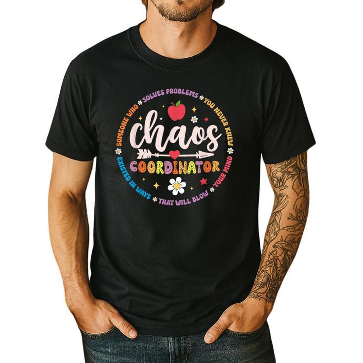 Cute Chaos Coordinator Teacher First Day Of School Men's Casual T-Shirt