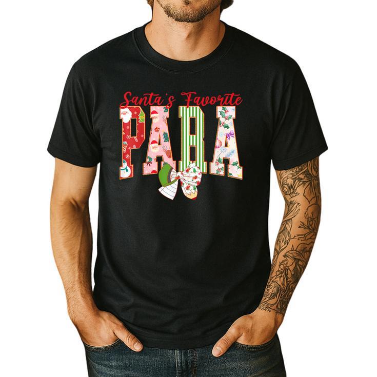 Cute Santas Favorite Para Christmas Paraprofessional Teacher Men's Casual T-Shirt