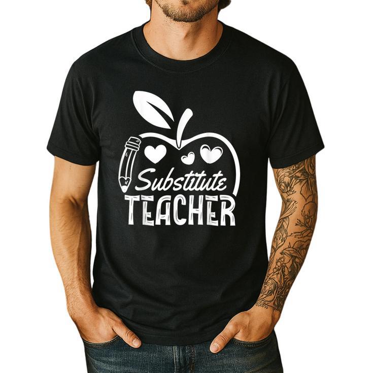 Cute Substitute Teacher Appreciation Men Women Men's Casual T-Shirt