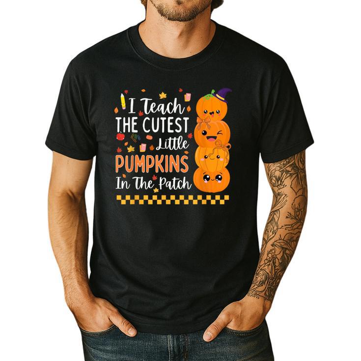 Cute Teacher Halloween For Women Men Teacher Pumpkin Men's Casual T-Shirt