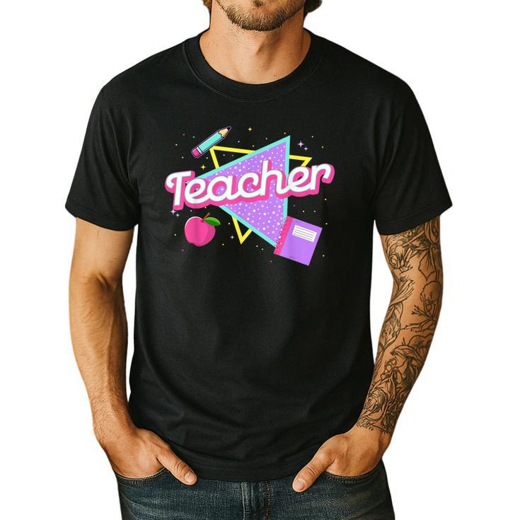 Cute Teacher Shirt 80's 90's Style Retro Old School Teacher For Men Women Men's Casual T-Shirt
