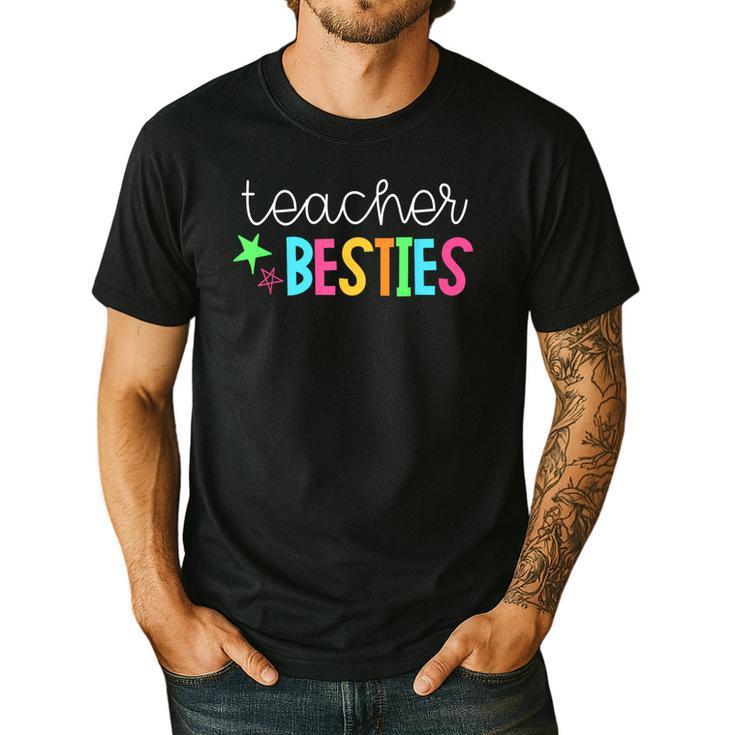 Cute Teacher Shirt Teacher Besties Men's Casual T-Shirt