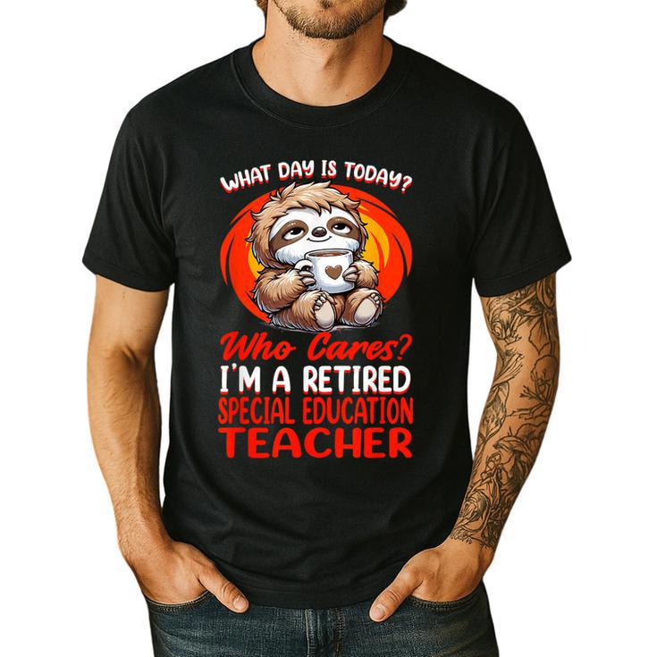 What Day Is Today Retired Special Education Teacher Men's Casual T-Shirt
