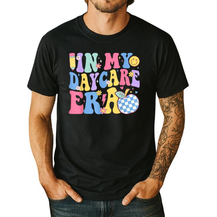 In My Daycare Era Groovy Teacher Daycare First Day Of School Men's Casual T-Shirt