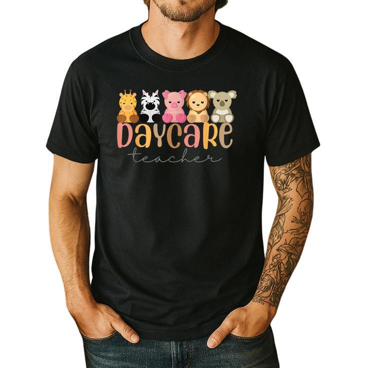 Daycare Teacher Animals Daycare Provider Back To School Men's Casual T-Shirt Daycare Teacher Animals Daycare Provider Back To School Men's Casual T-Shirt