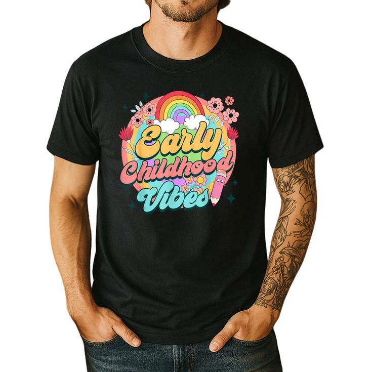 Daycare Teacher Daycare Provider Early Childhood Vibes Men's Casual T-Shirt Daycare Teacher Daycare Provider Early Childhood Vibes Men's Casual T-Shirt