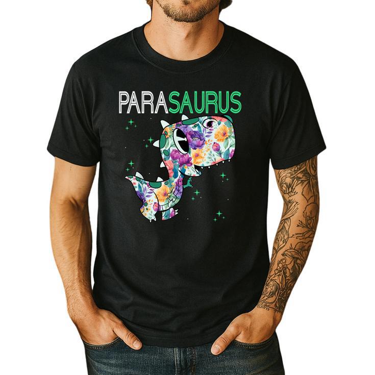 Dino Para Professional Teacher Collection T-Rex Dinosaur Paraeducator Assistant Teacher Men's Casual T-Shirt