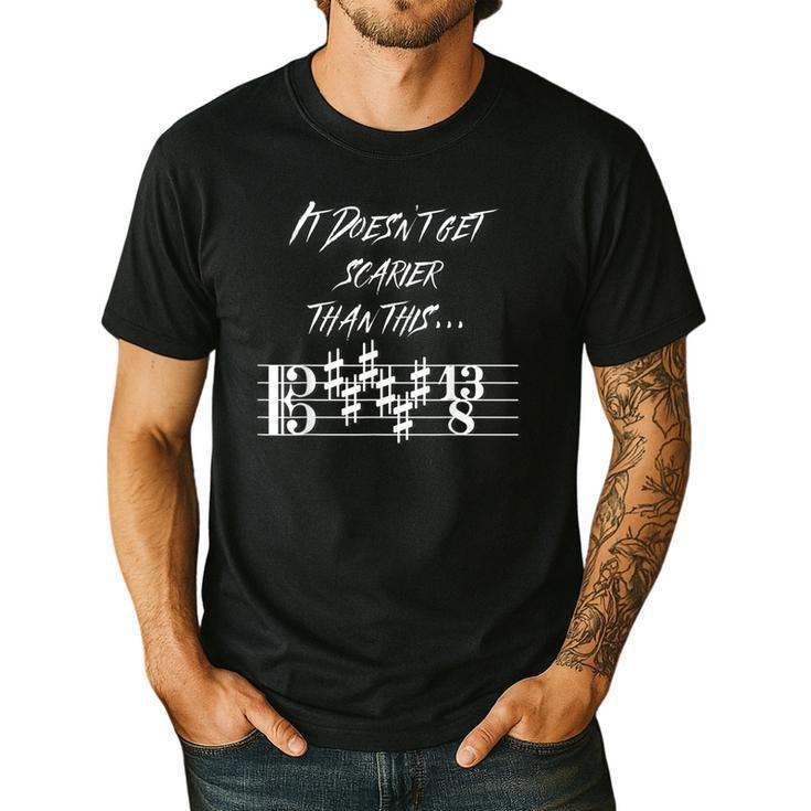 It Doesn't Get Scarier Halloween Music Teacher Costume For Men Women Men's Casual T-Shirt