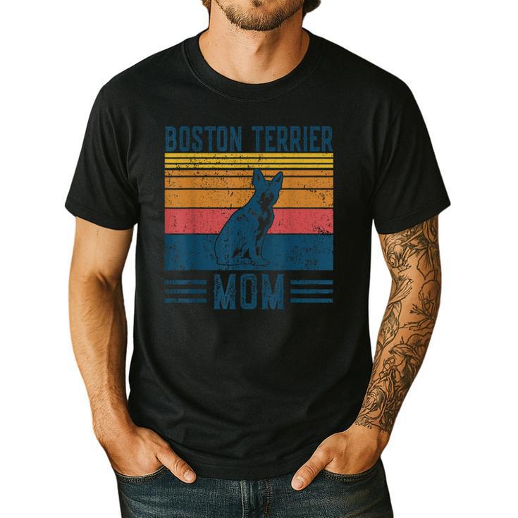 Dog Boston Terrier Mom Vintage Boston Terrier Mom Men's Casual T-Shirt