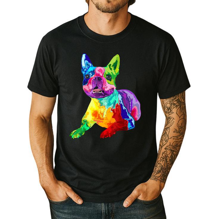 Dog Lover Boston Terrier Dog Colorful Boston Terrier Men Women Kids Men's Casual T-Shirt
