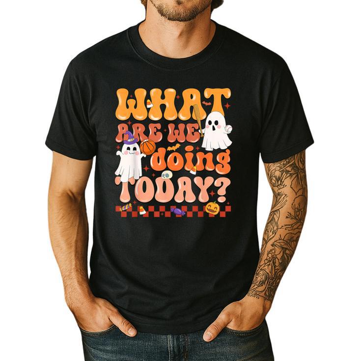 What Are We Doing Today Halloween PE Spooky Teacher Men's Casual T-Shirt