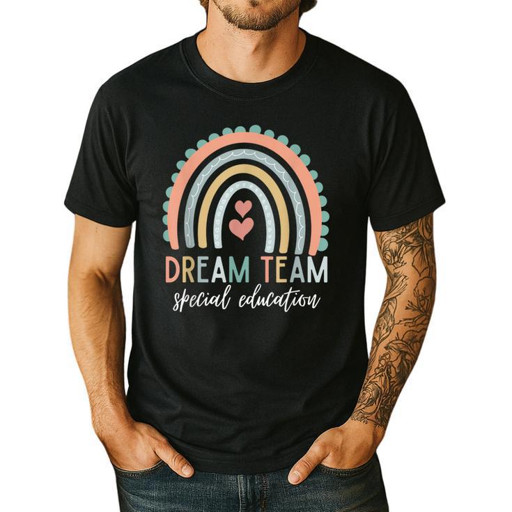 Dream Team Special Education Teacher ED SPED Squad Rainbow Men's Casual T-Shirt